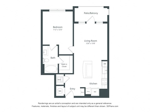a floor plan of a bedroom apartment